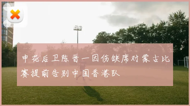 申花后卫陈晋一因伤缺席对蒙古比赛提前告别中国香港队